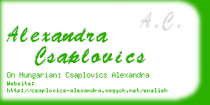 alexandra csaplovics business card